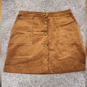 Coco + Jaimeson Brown Courdoroy Skirt Size L